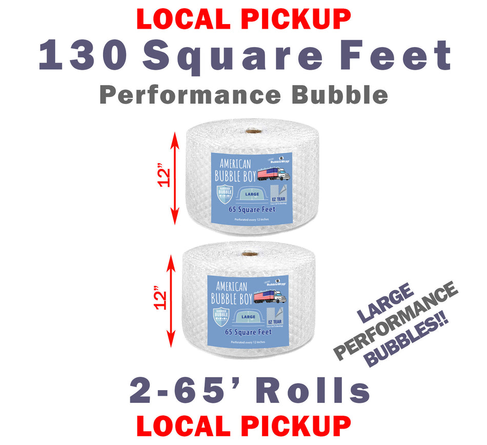 Same Day Local Pickup - 12", Large Performance Grade (1/2) American Bubble Boy Bubble Wrap - 130 Square feet