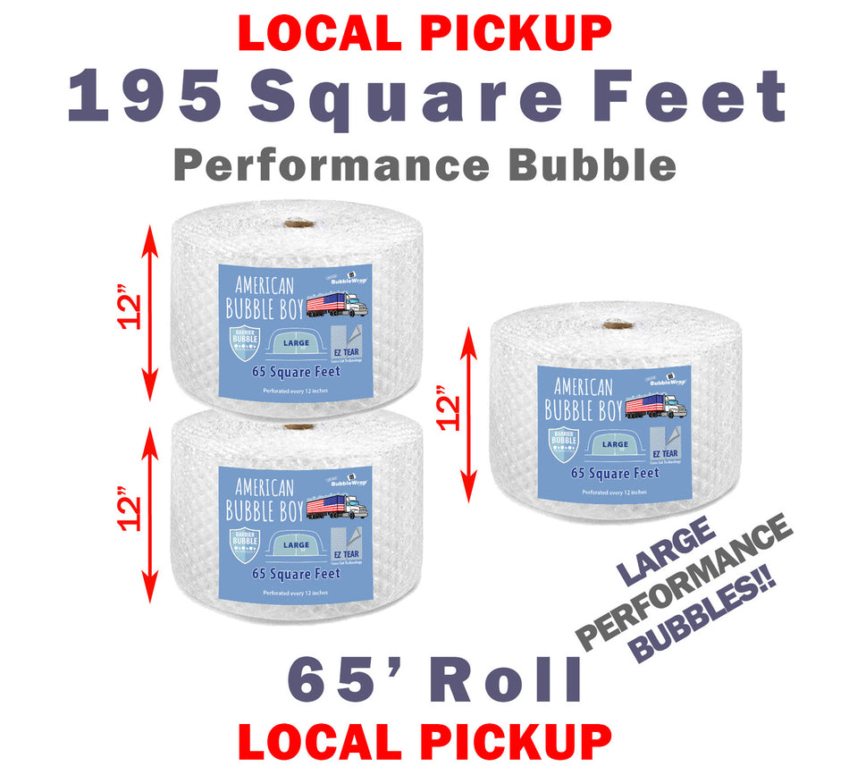 Same Day Local Pickup - 12", Large Performance Grade (1/2) American Bubble Boy Bubble Wrap - 195 Square feet