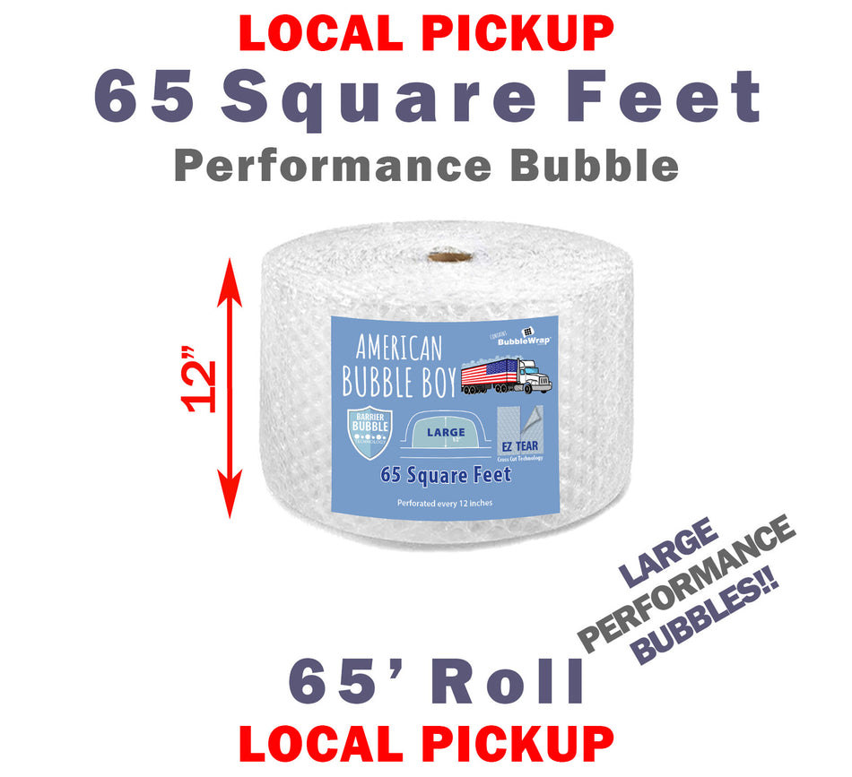 Same Day Local Pickup - 12", Large Performance Grade (1/2) American Bubble Boy Bubble Wrap - 65 Square feet