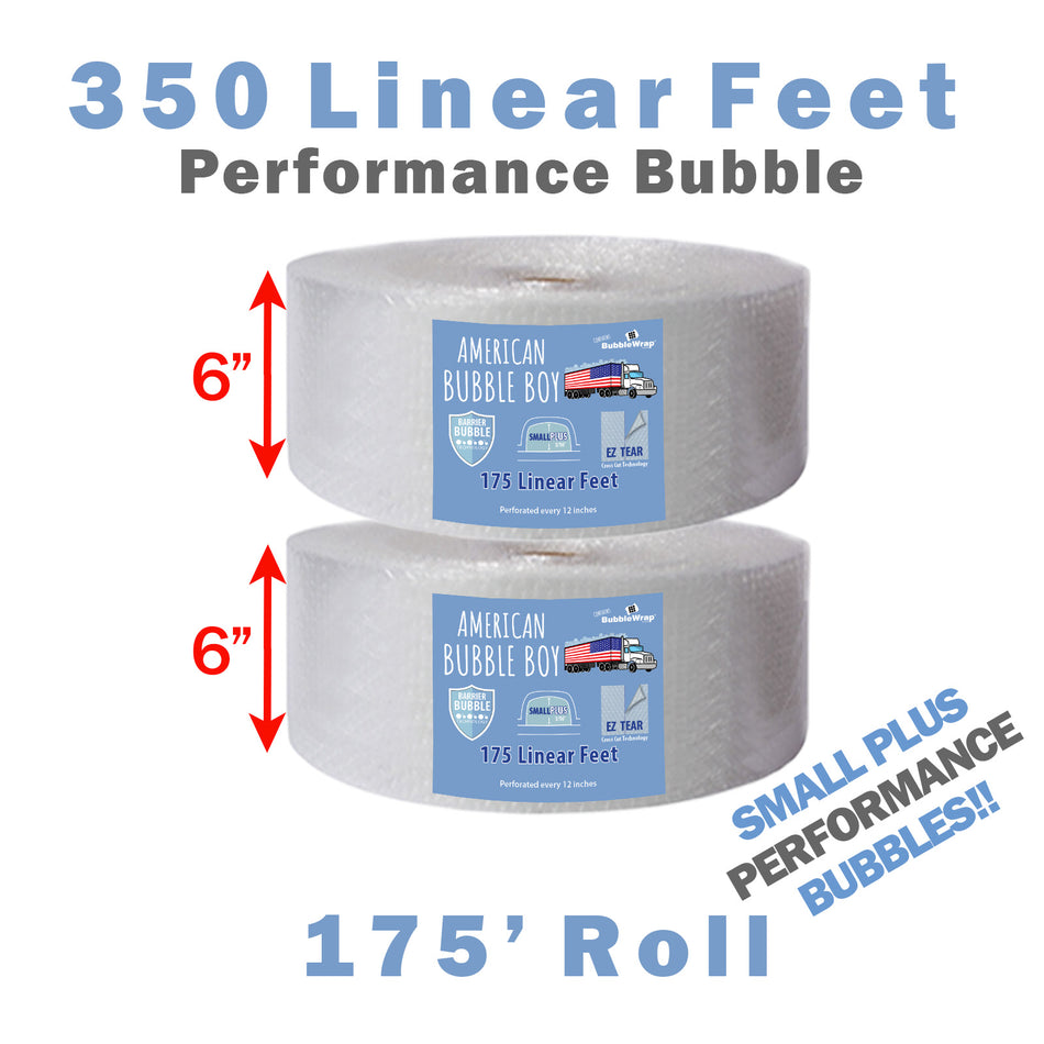 6" Small Plus Performance Grade (3/16) Bubble Wrap - 350 Linear feet